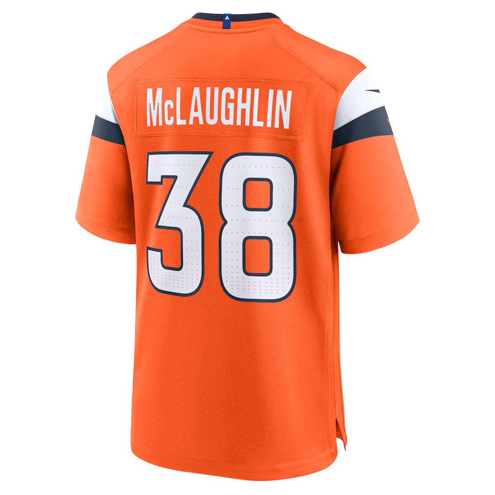 D.Broncos #38 Jaleel McLaughlin Orange Team Game Stitched Football American Jersey