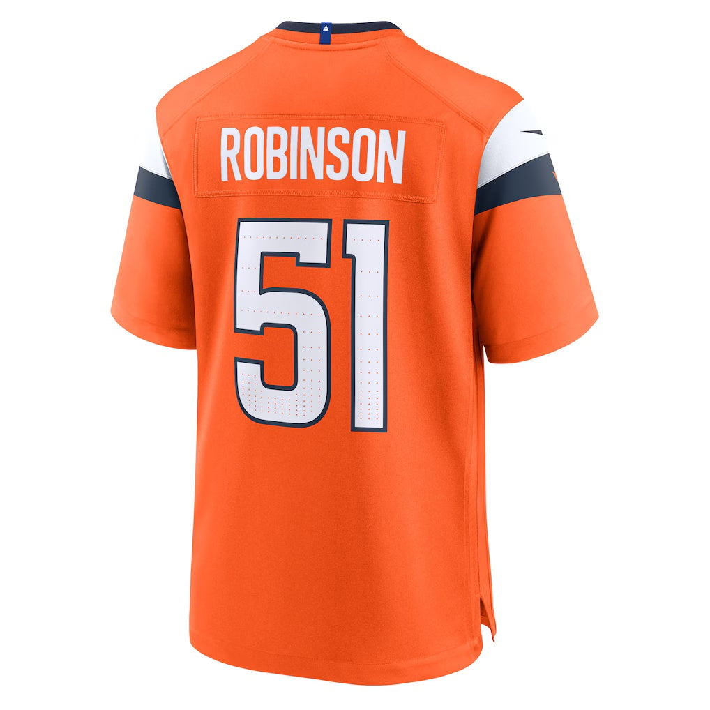 D.Broncos #51 Que Robinson Orange Team Game Stitched Football American Jersey