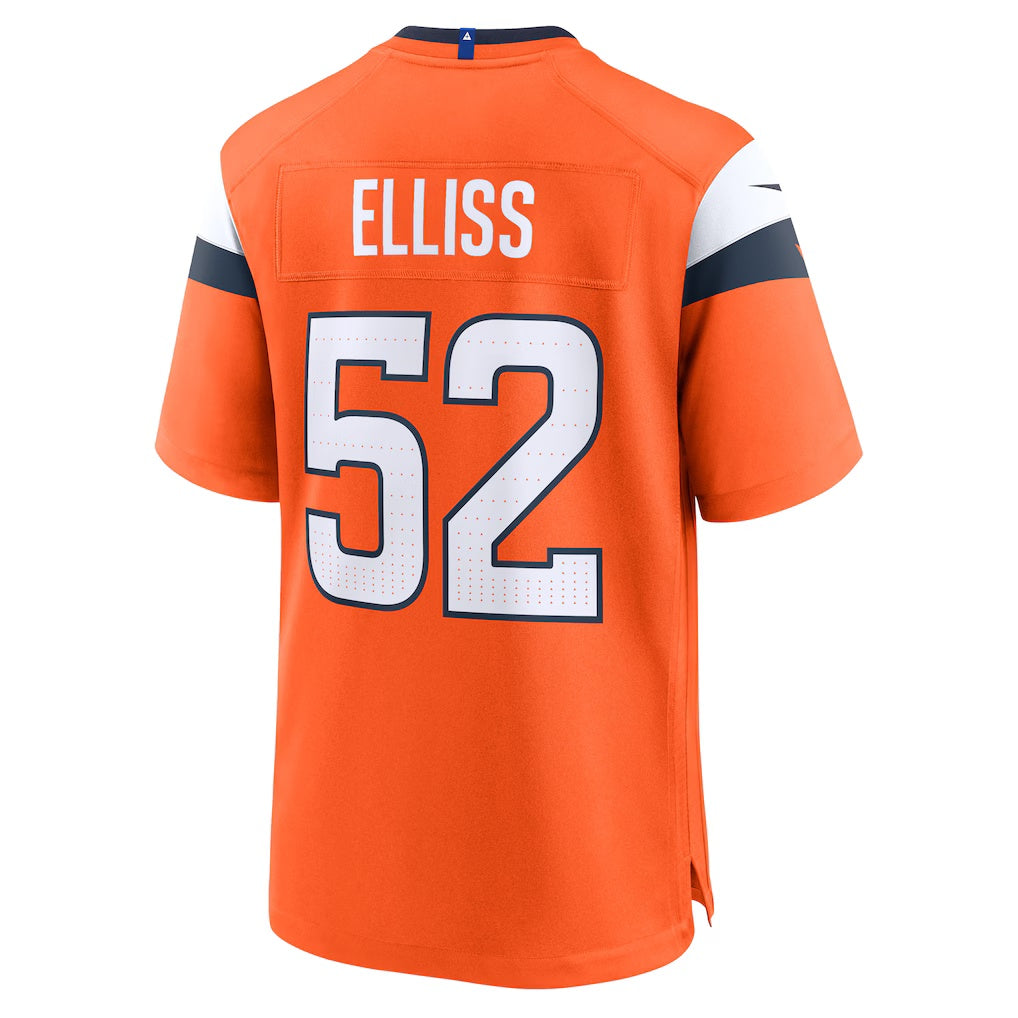 D.Broncos #52 Jonah Elliss Orange Team Game Stitched Football American Jersey
