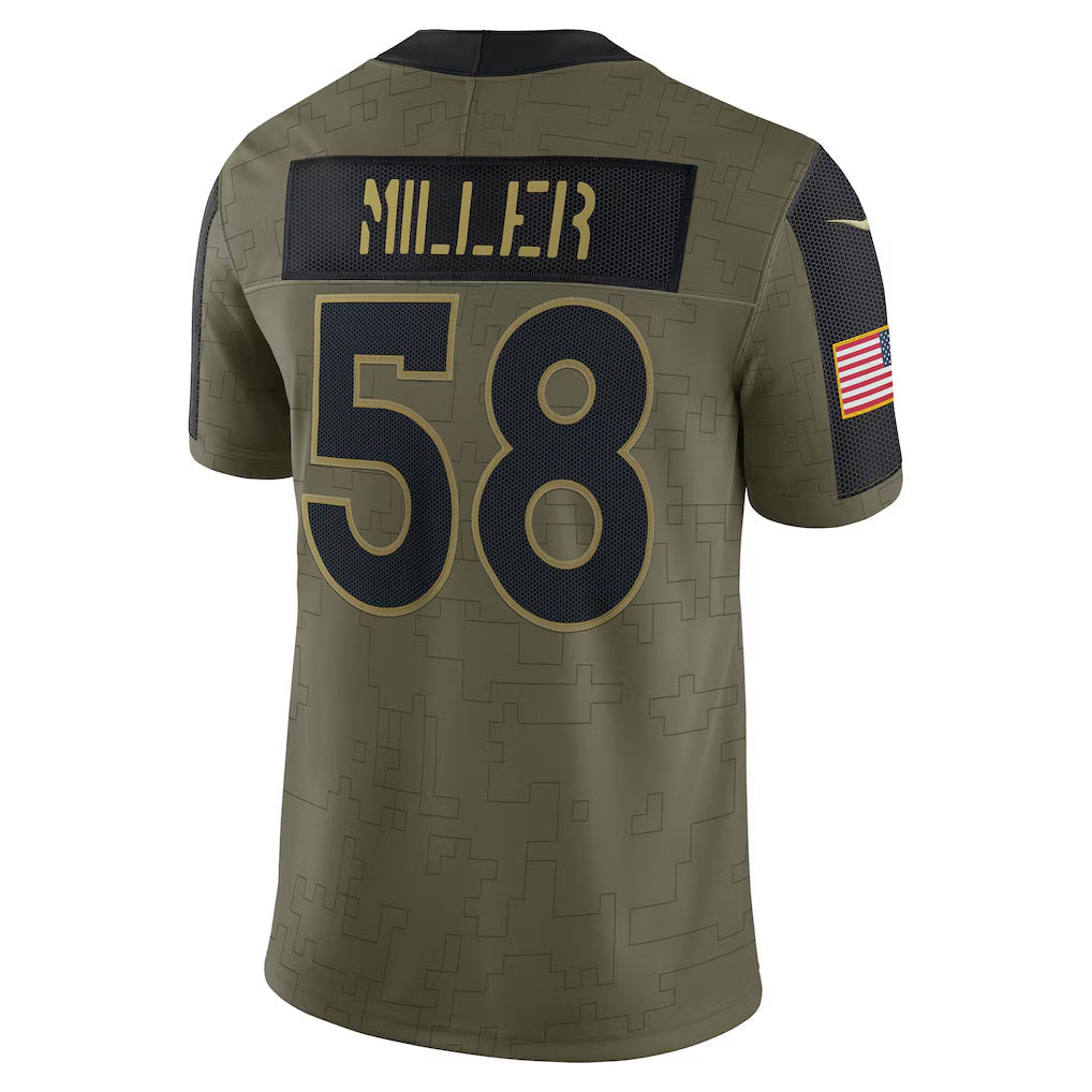 D.Broncos #58 Von Miller Olive Salute To Service Limited Player Stitched Football American Jersey
