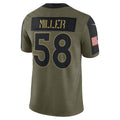 D.Broncos #58 Von Miller Olive Salute To Service Limited Player Stitched Football American Jersey