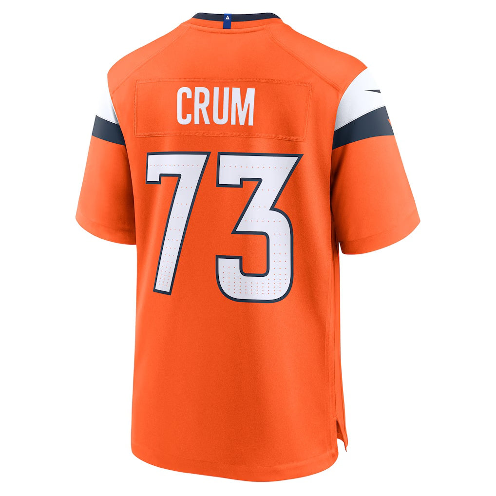 D.Broncos #73 Frank Crum Orange Team Game Stitched Football American Jersey