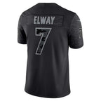 D.Broncos #7 John Elway Black Retired Player RFLCTV Limited Stitched Football American Jersey