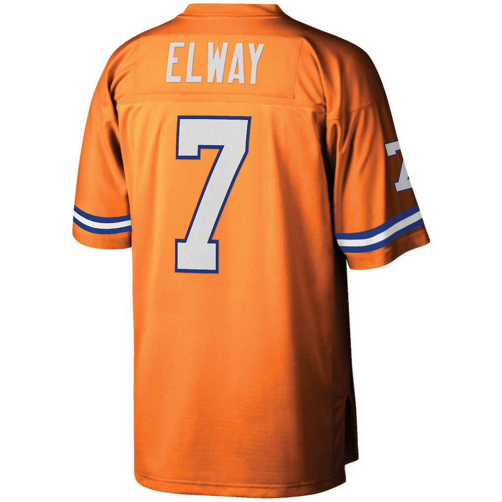 D.Broncos #7 John Elway Mitchell & Ness Orange Legacy Retired Player Stitched Football American Jersey