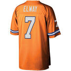 D.Broncos #7 John Elway Mitchell & Ness Orange Legacy Retired Player Stitched Football American Jersey