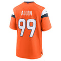 D.Broncos #99 Zach Allen Orange Team Game Stitched Football American Jersey