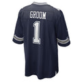 D.Cowboys Number #1 Groom Navy Game Stitched Football American Jersey