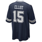 D.Cowboys #15 Ezekiel Elliott Navy Team Game Limited Stitched Football American Jersey