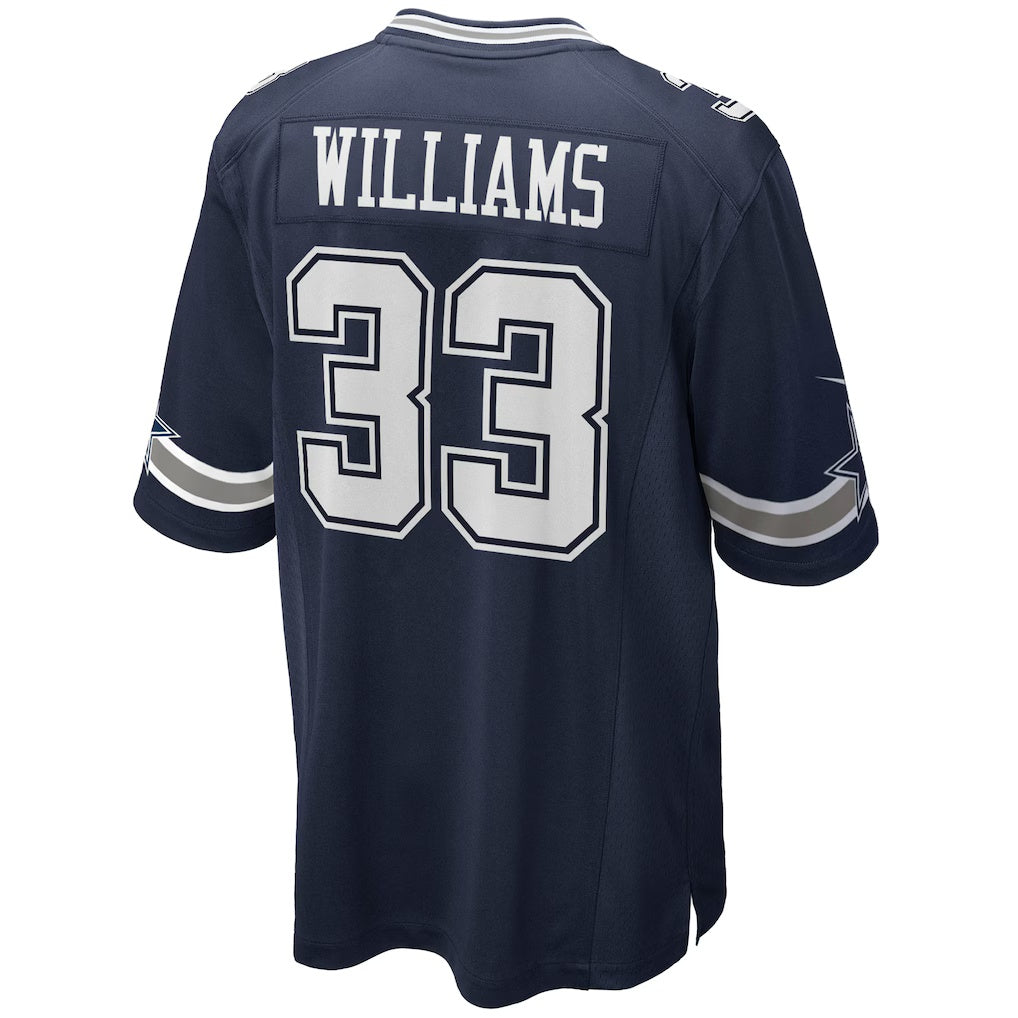 D.Cowboys #33 Javonte Williams Navy Team Game Stitched Football American Jersey