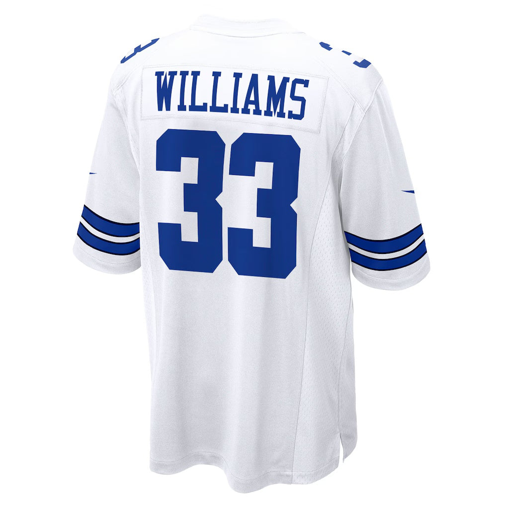 D.Cowboys #33 Javonte Williams White Game Stitched Football American Jersey