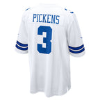 D.Cowboys #3 George Pickens White Game Stitched Football American Jersey