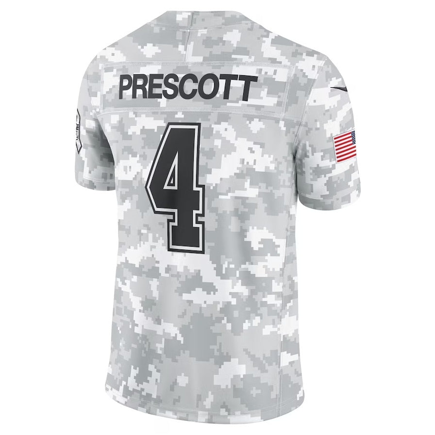 D.Cowboys #4 Dak Prescott Arctic Camo 2024 Salute to Service Limited Stitched Football American Jersey