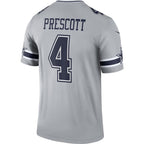 D.Cowboys #4 Dak Prescott Gray Inverted Legend Player Performance Top Stitched Football American Jersey