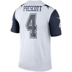 D.Cowboys #4 Dak Prescott White Legend Player Performance Top Stitched Football American Jersey