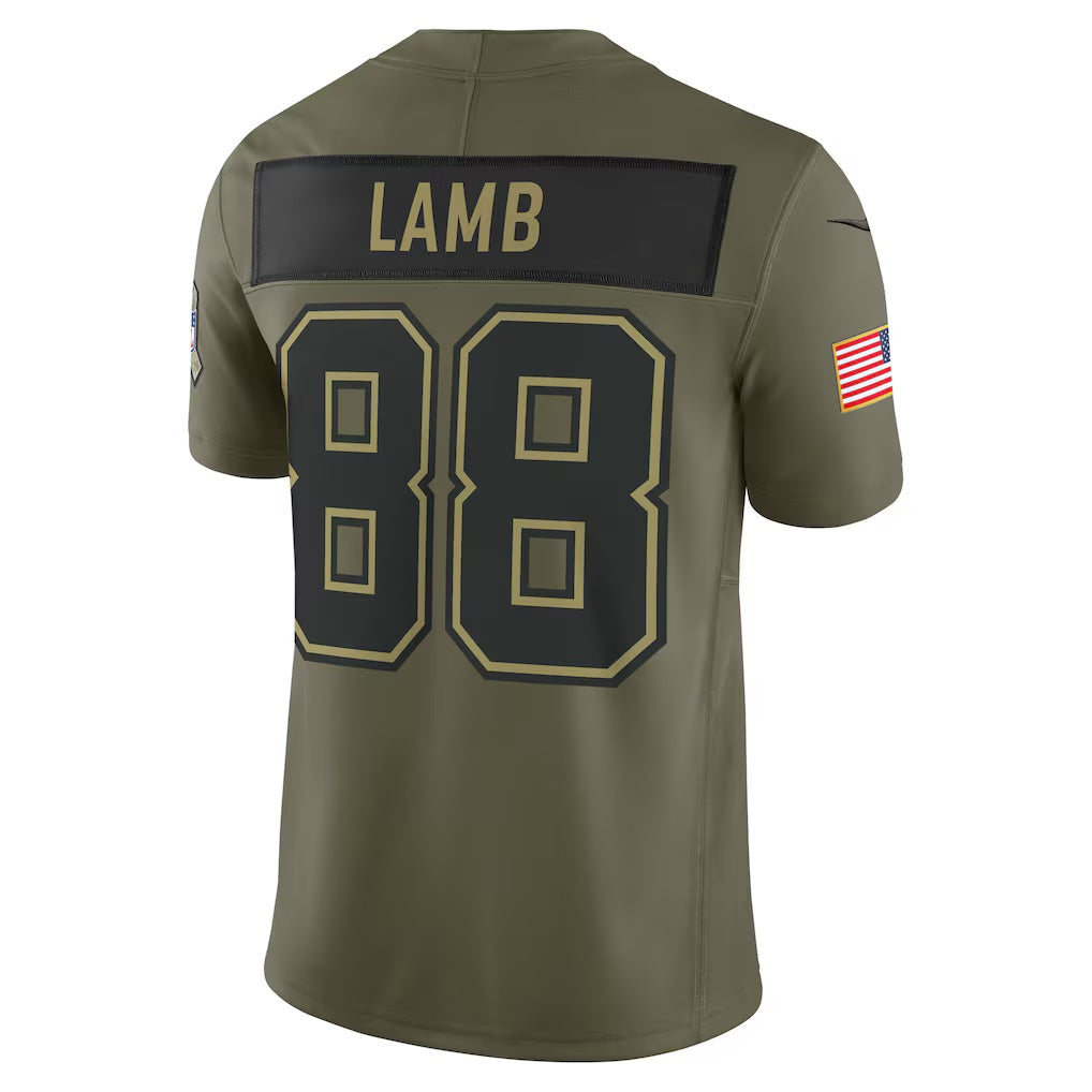 D.Cowboys #88 CeeDee Lamb Olive 2025 Salute to Service Limited Stitched Football American Jersey