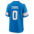 D.Lions #0 Jahmyr Gibbs Blue Game Player Stitched Football American Jersey