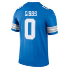 D.Lions #0 Jahmyr Gibbs Blue Legend Player Performance Top Stitched Football American Jersey