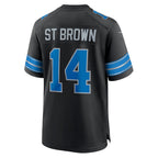 D.Lions #14 Amon-Ra St. Brown Black 2nd Alternate Game Stitched Football American Jersey
