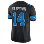 D.Lions #14 Amon-Ra St. Brown Black 2nd Alternate Vapor F.U.S.E. Limited Stitched Football American Jersey