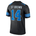 D.Lions #14 Amon-Ra St. Brown Black Legend Player Performance Top Stitched Football American Jersey