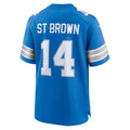 D.Lions #14 Amon-Ra St. Brown Blue Game Stitched Football American Jersey