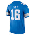 D.Lions #16 Jared Goff Blue Legend Player Performance Top Stitched Football American Jersey