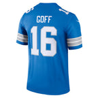 D.Lions #16 Jared Goff Blue Legend Player Performance Top Stitched Football American Jersey