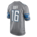 D.Lions #16 Jared Goff  Silver Game Stitched Football American Jersey