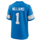 D.Lions #1 Jameson Williams Blue Game Player Stitched Football American Jersey