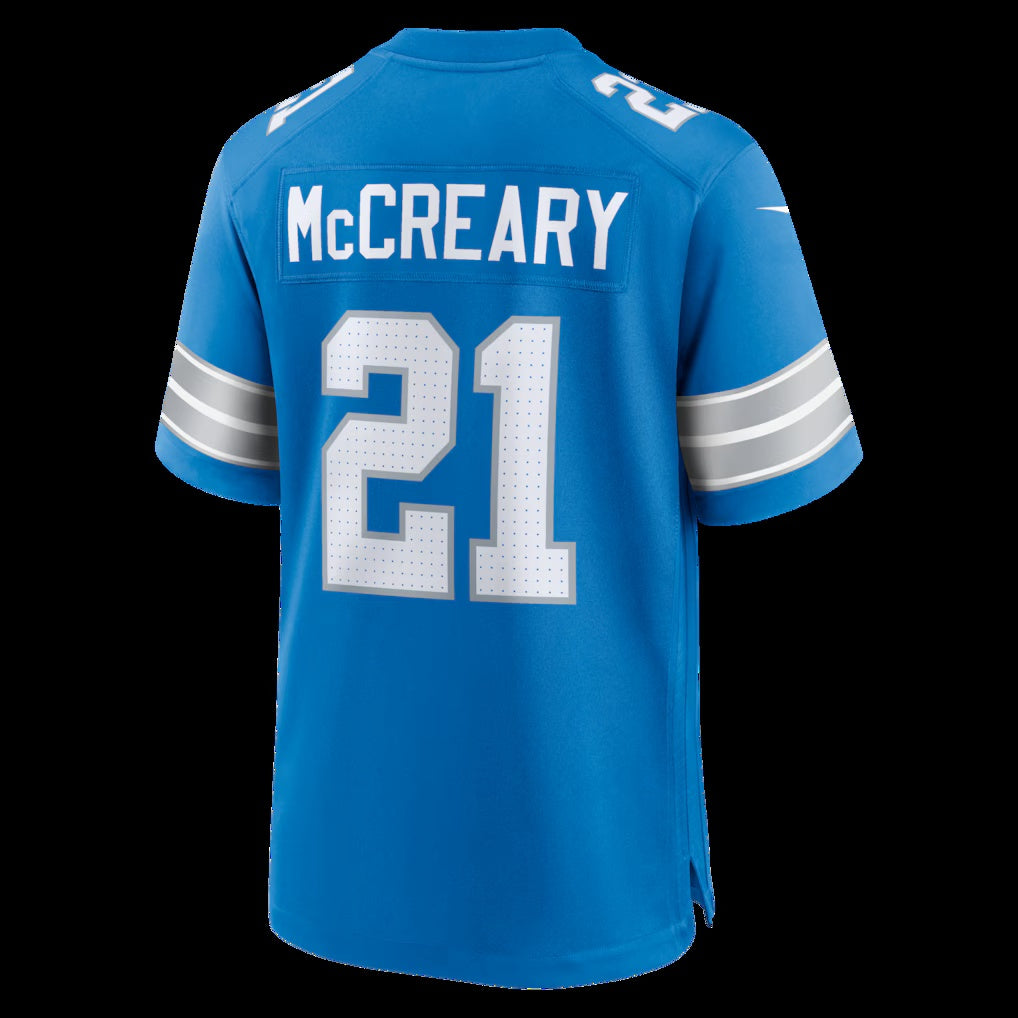 D.Lions #21 Roger McCreary Blue Team Game Stitched Football American Jersey