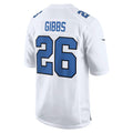 D.Lions #26 Jahmyr Gibbs White Tundra Fashion Game Stitched Football American Jersey