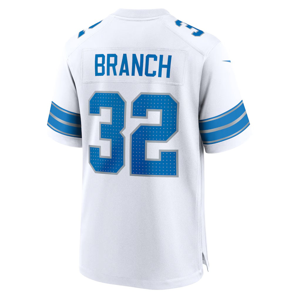 D.Lions #32 Brian Branch White White Game Stitched Football American Jersey