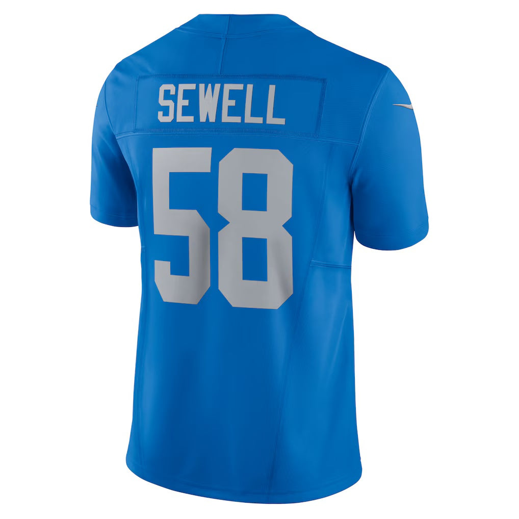 D.Lions #58 Penei Sewell Blue Vapor F.U.S.E. Alternate Limited Stitched Football American Jersey