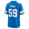 D.Lions #59 Giovanni Manu Blue Team Game Stitched Football American Jersey