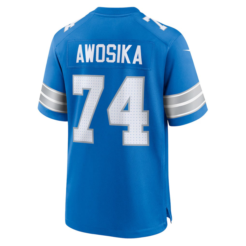 D.Lions #74 Kayode Awosika Blue Team Game Stitched Football American Jersey