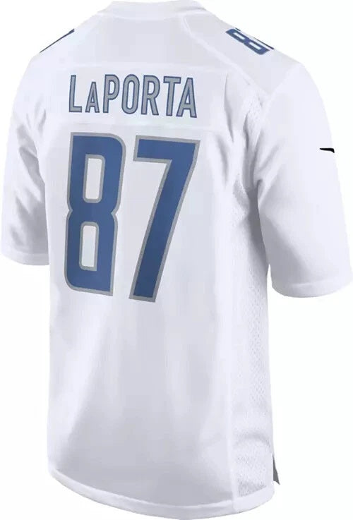 D.Lions #87 Sam Laporta White 2025 Official Game Stitched Football American Jersey