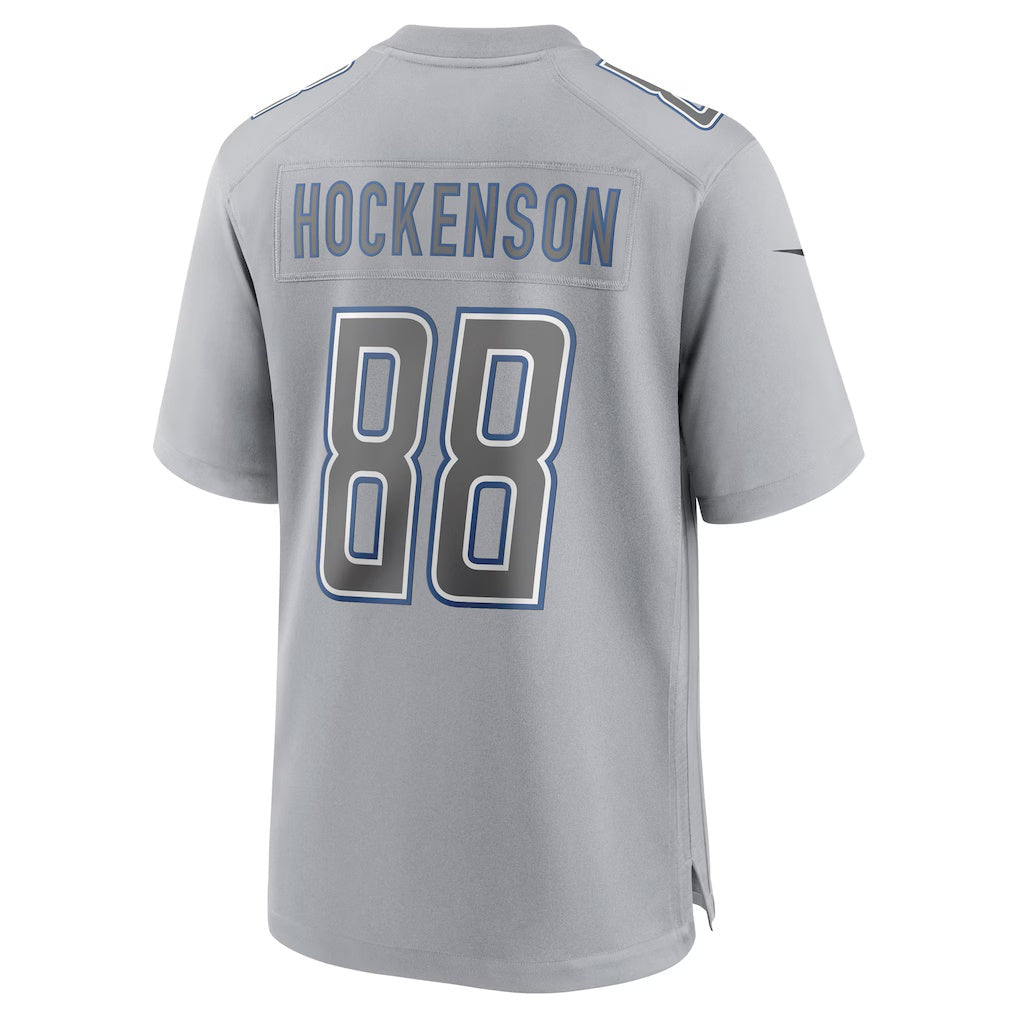 D.Lions #88 T.J. Hockenson Gray Atmosphere Fashion Game Stitched Football American Jersey