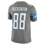 D.Lions #88 T.J. Hockenson Gray Steel Vapor Limited Stitched Football American Jersey