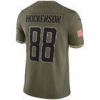 D.Lions #88 T.J. Hockenson Olive Salute To Service Limited Stitched Football American Jersey