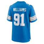 D.Lions #91 Tyleik Williams Blue 2025 Draft First Round Pick Game Stitched Football American Jersey