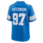 D.Lions #97 Aidan Hutchinson Blue Game Stitched Football American Jersey