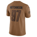 D.Lions #97 Aidan Hutchinson Brown Salute To Service Limited Stitched Football American Jersey