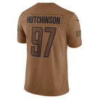 D.Lions #97 Aidan Hutchinson Brown Salute To Service Limited Stitched Football American Jersey