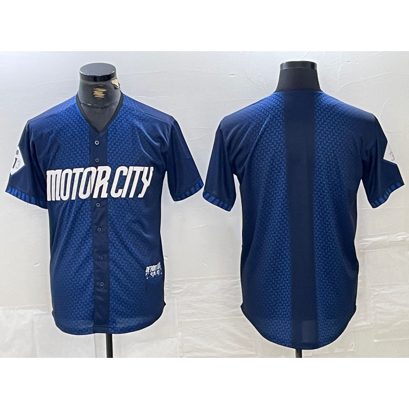 Detroit Tigers Blank 2024 Navy City Connect Cool Base Limited Stitched Baseball Jersey