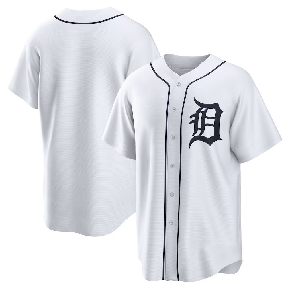 Detroit Tigers White Home Replica Team Baseball Jersey