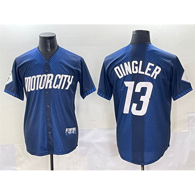 Detroit Tigers #13 Dillon Dingler 2024 Navy City Connect Cool Base Limited Stitched Baseball Jersey