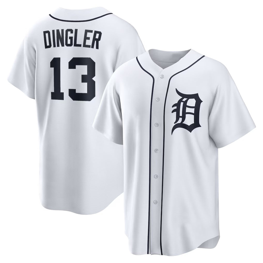 Detroit Tigers #13 Dillon Dingler White Home Replica Baseball Jersey