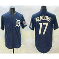 Detroit Tigers #17 Parker Meadows Navy With Patch Cool Base Stitched Baseball Jersey