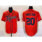 Detroit Tigers #20 Spencer Torkelson Orange With Patch Cool Base Stitched Baseball Jersey