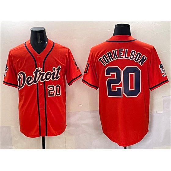 Detroit Tigers #20 Spencer Torkelson Orange With Patch Vapor Premier Limited Stitched Baseball Jersey